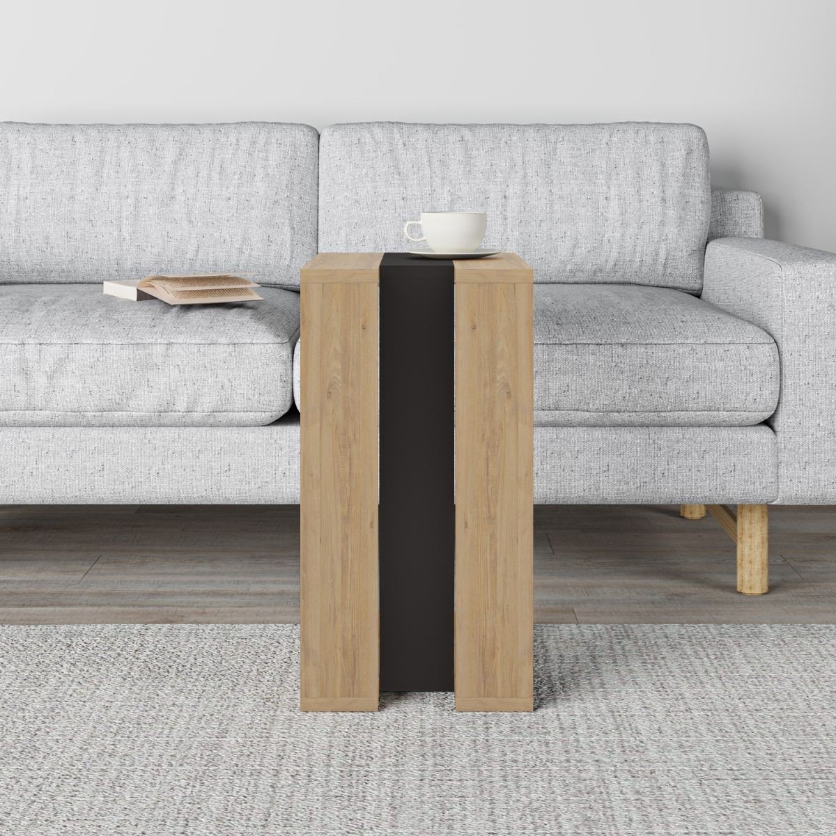 Bout de Canapé H57 cm - Macha chêne clair / gris, CALICOSY