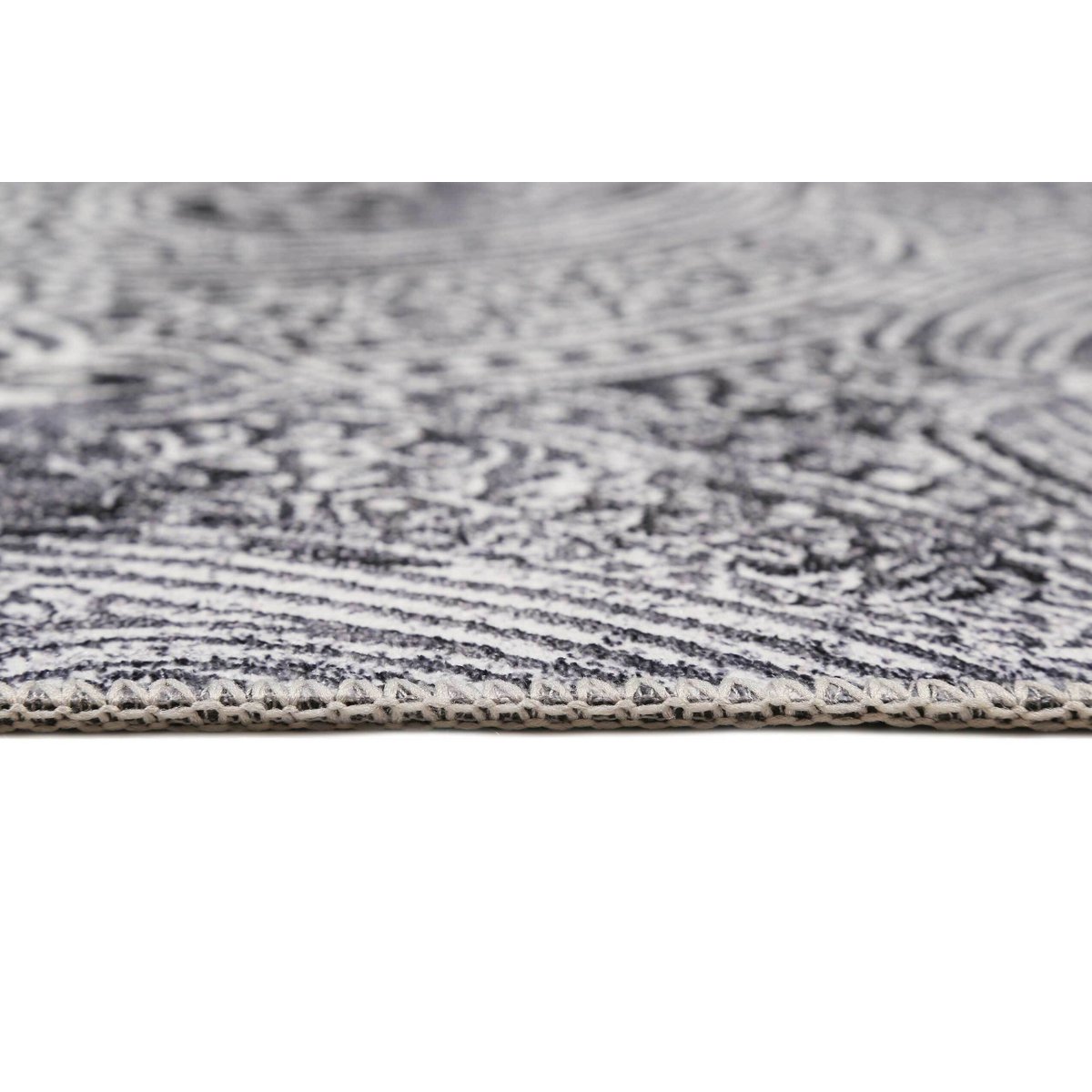 Tapis plat motif cachemire ,  GRACE gris, WECON HOME