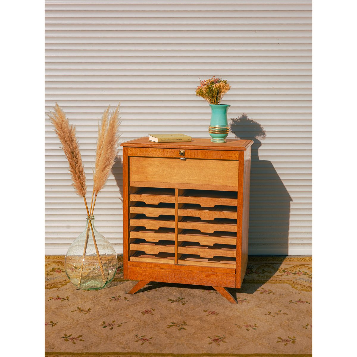 Meuble classeur en bois clair Fernand N°432 - Bon état bois clair, DEBONGOUT