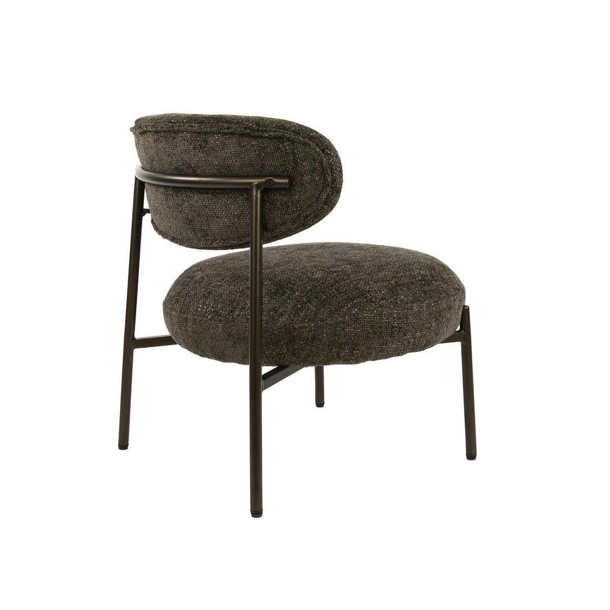 Fauteuil de salon rond en tissu CREEK brun, PIER IMPORT