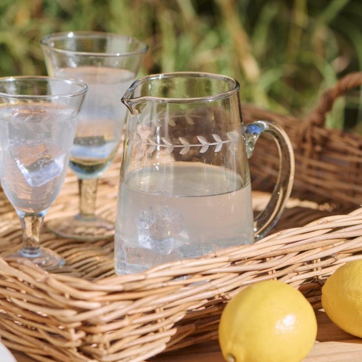 Petite carafe verre gravé transparent, IB LAURSEN