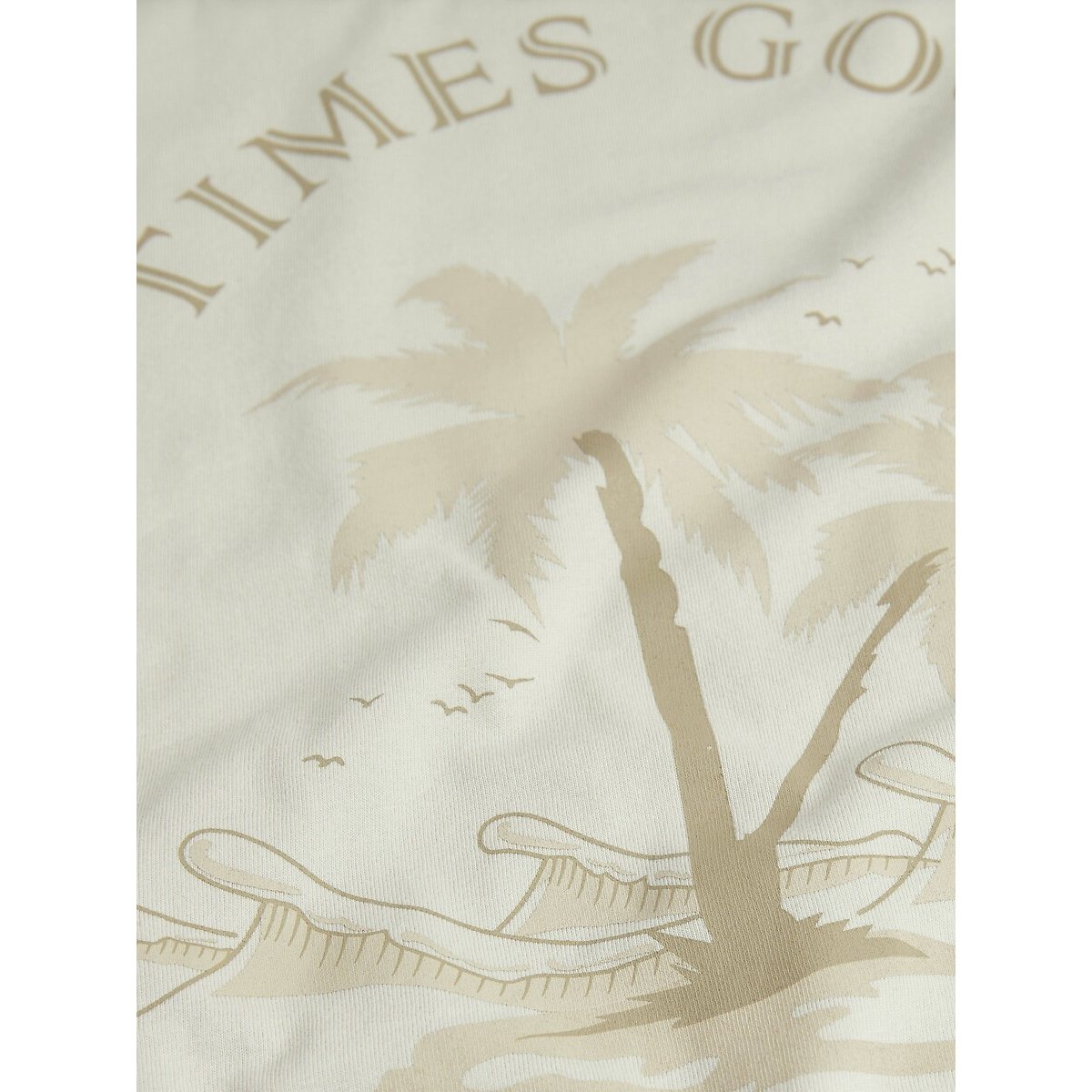 T-shirt col rond à logo beige, JACK & JONES