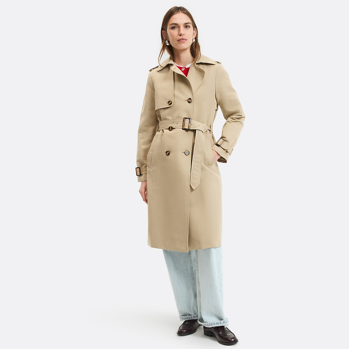 Trench double boutonnage beige, LA REDOUTE COLLECTIONS