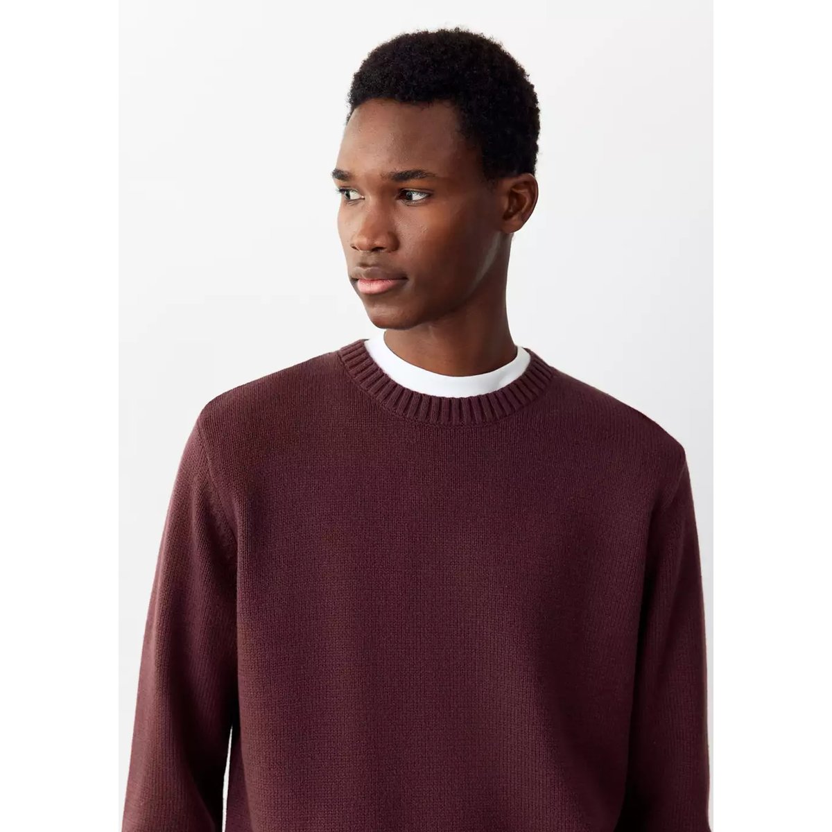 Pull en maille moyenne bordeaux, MANGO TEEN