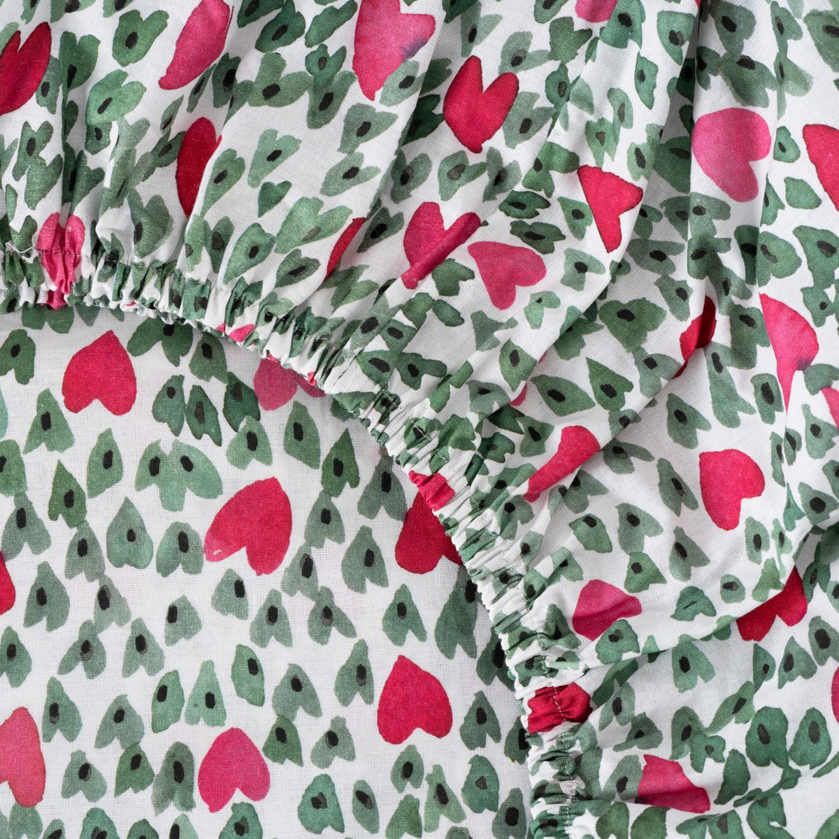 Drap housse coton EUPHORY imprimé, CARRE BLANC