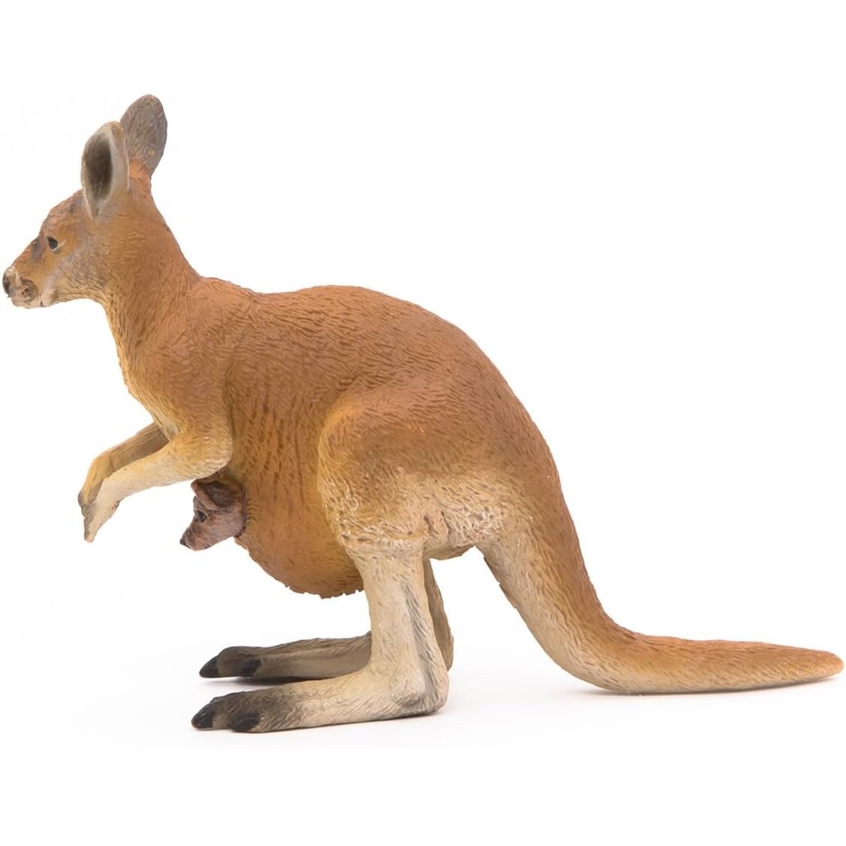 Figurine Kangourou et son bébé marron, PAPO