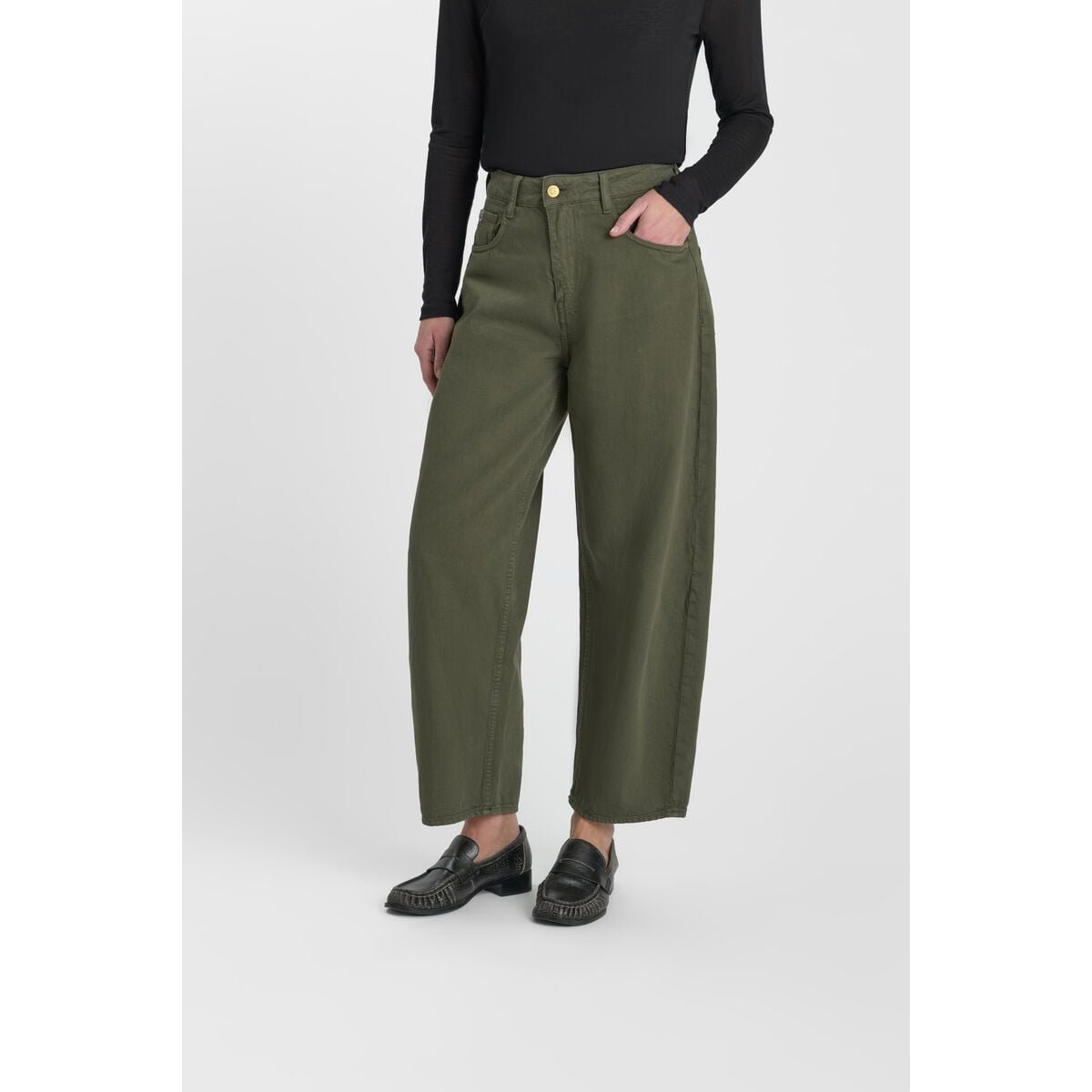 Jeans loose, large RINA, longueur 34 moss, LE TEMPS DES CERISES