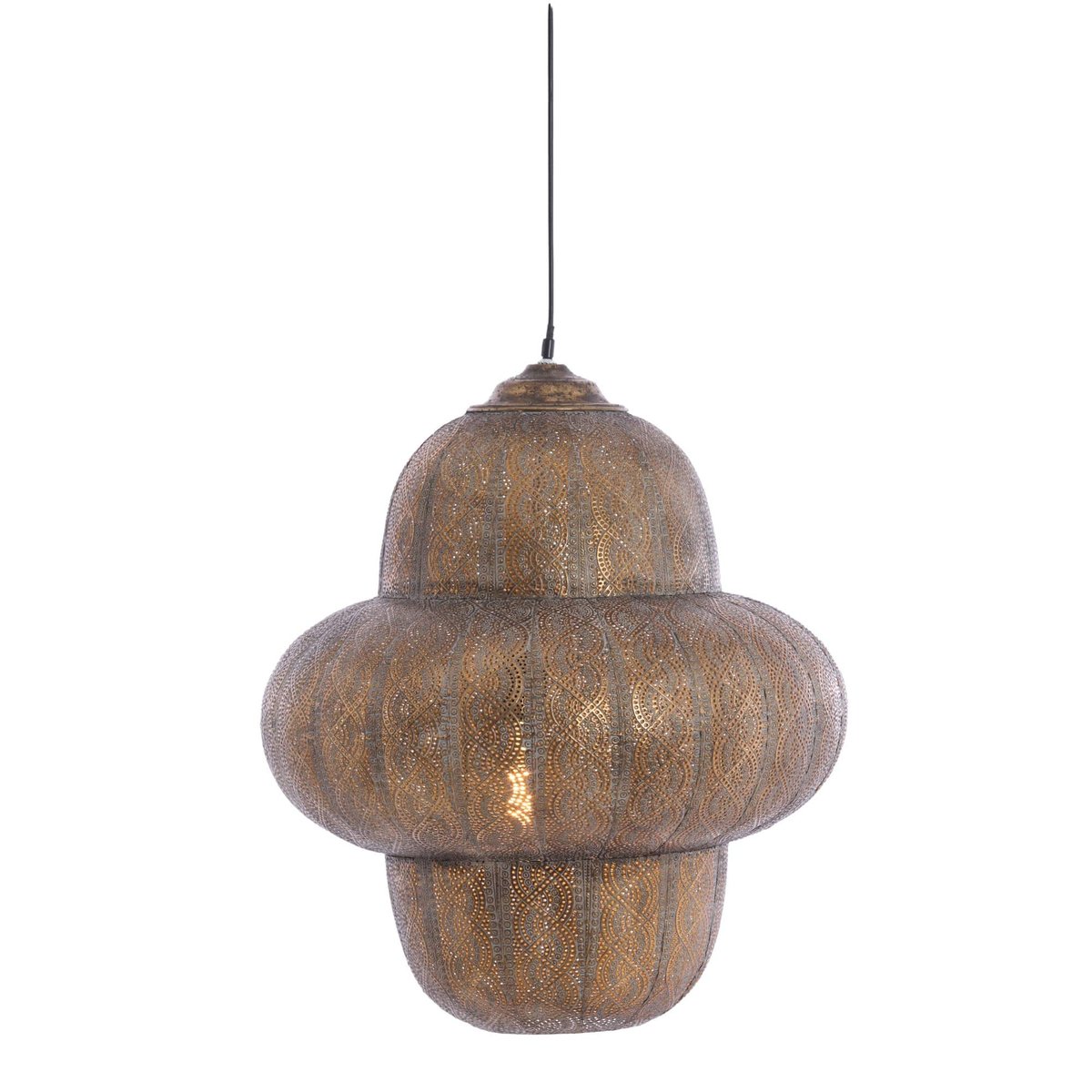 Lampe Suspendue Métal RYOTA marron, LIGHT & LIVING 
