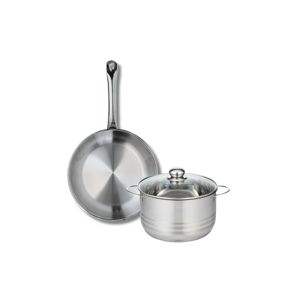 Batterie de cuisine 1 poêle 28cm + 1 faitout 20cm PROFI BRILLANT inox, ELO