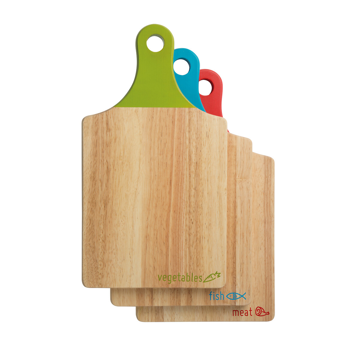 Set of 3 Wooden Chopping Boards brown, SO'HOME