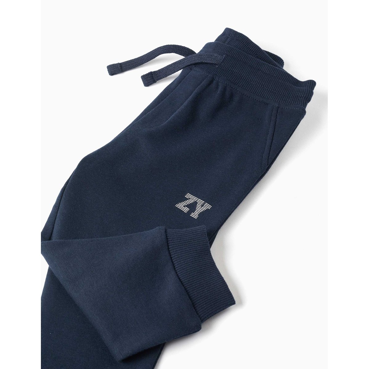 Pantalon de jogging en molleton avec cordon de serrage et imprimé bleu foncé, ZIPPY
