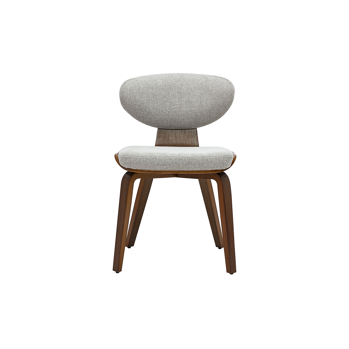 Chaises en tissu effet velours texturé beige et bois clair (lot de 2) YELLE gris, MILIBOO