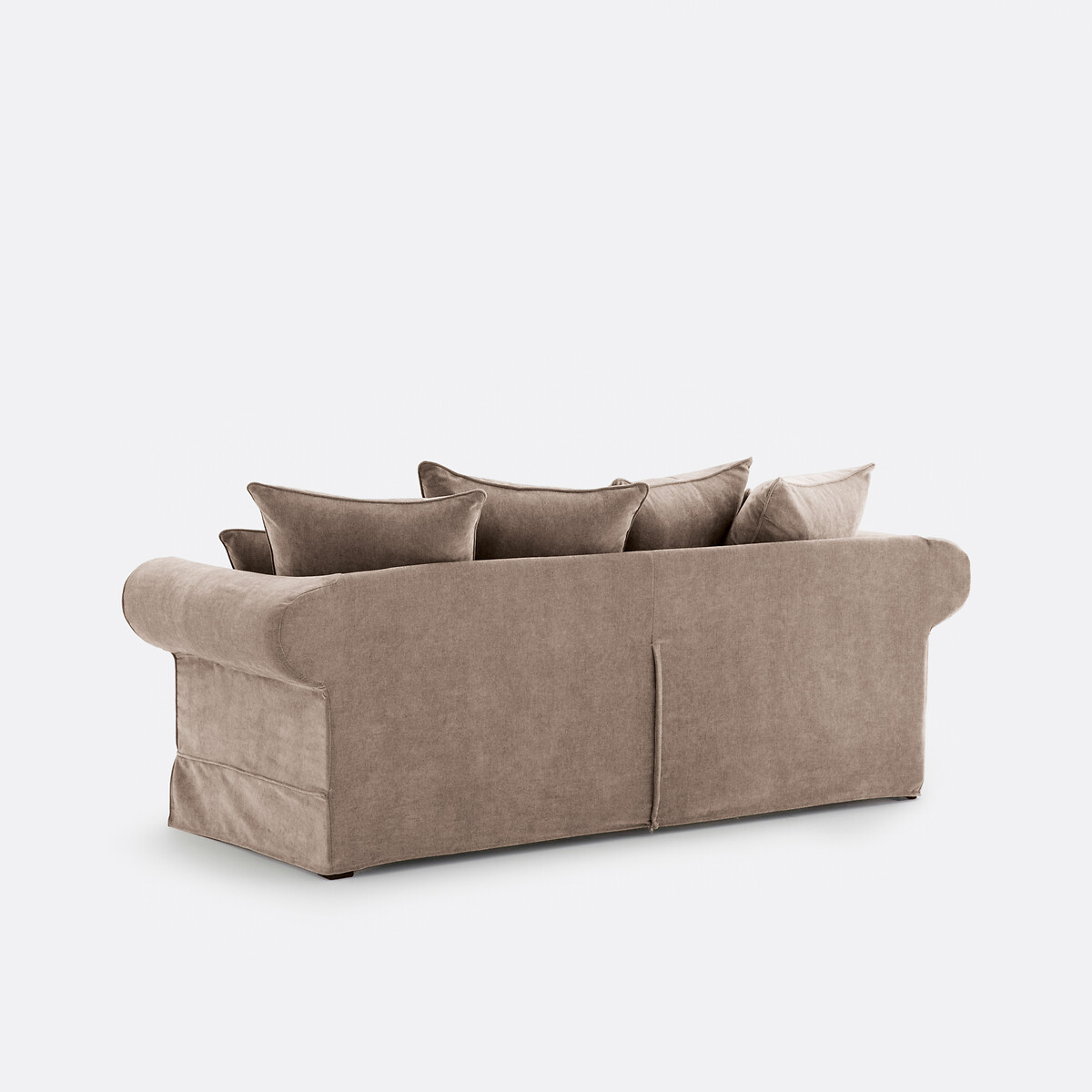 Sofá cama recto de 2 o 3 plazas, desenfundable, poliéster jaspeado, ADELIA marrón grisáceo, LA REDOUTE INTERIEURS