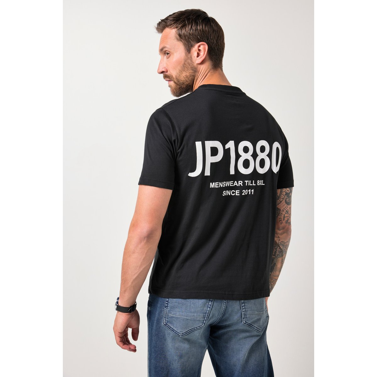 T-shirt, logo imprimé et manches courtes noir, JP1880
