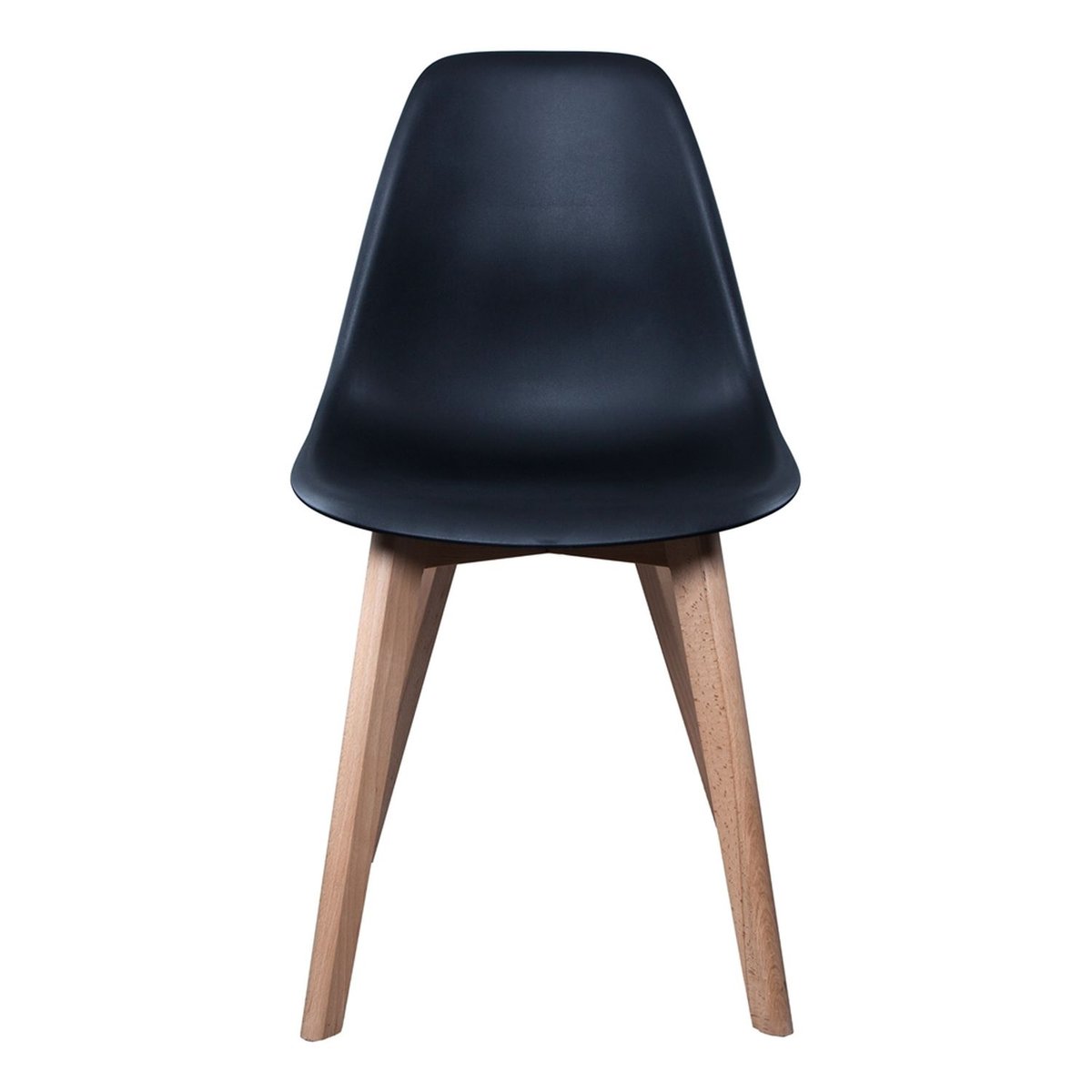 Lot de 4 chaises design scandinave à coque HOLGA noir, TOILINUX
