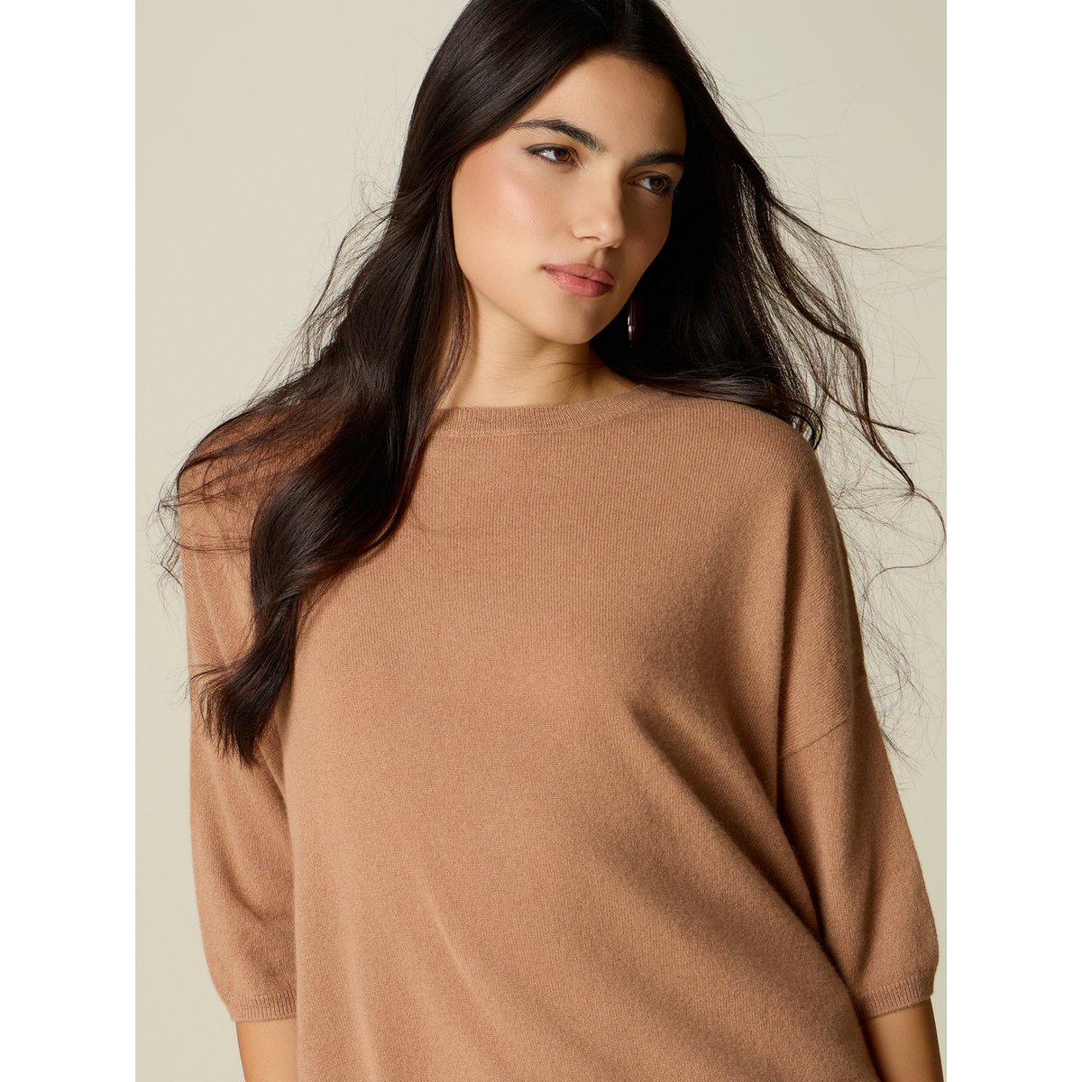 Pull à encolure bateau beige, OLTRE