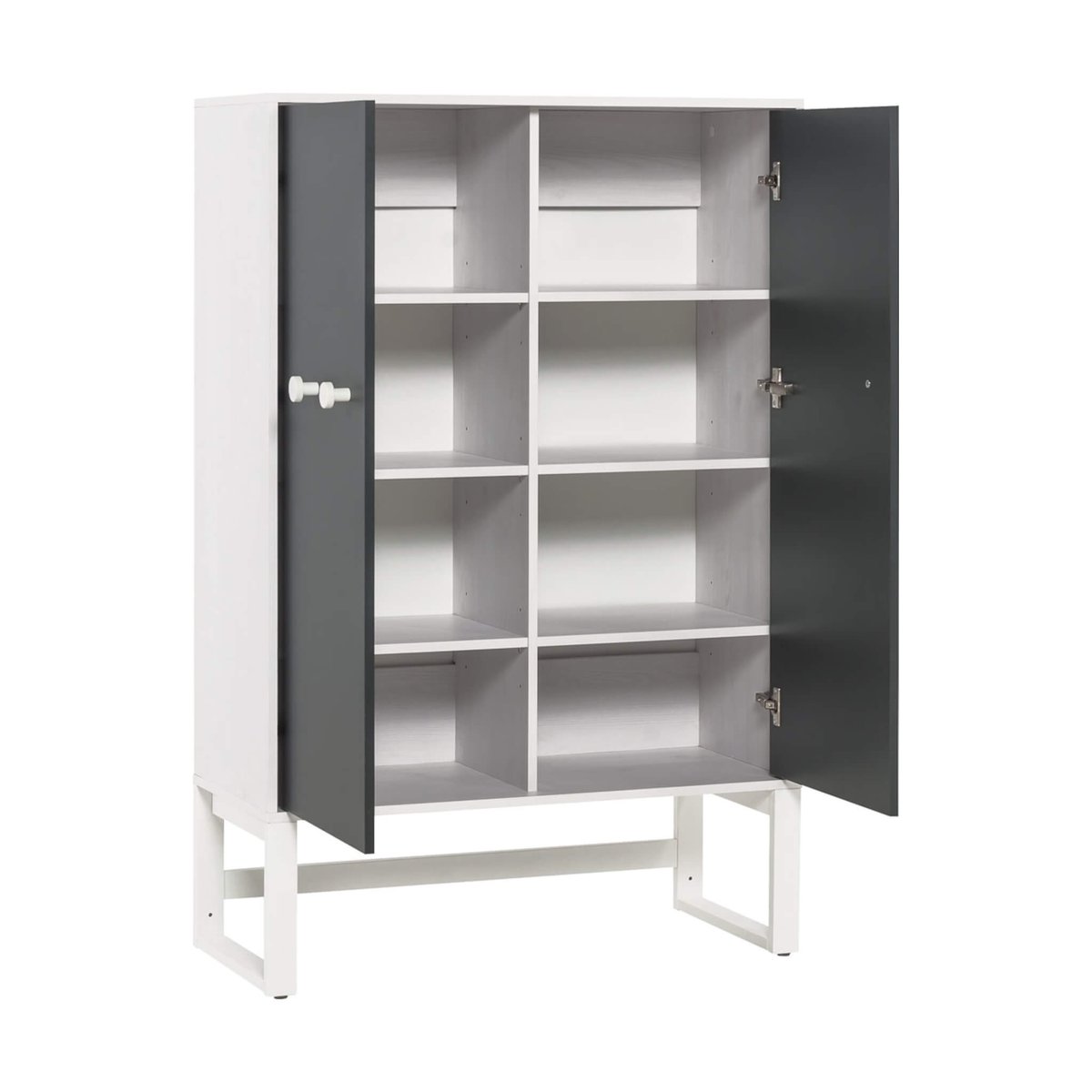 Armoire basse 2 portes anthracite, TERRE DE NUIT