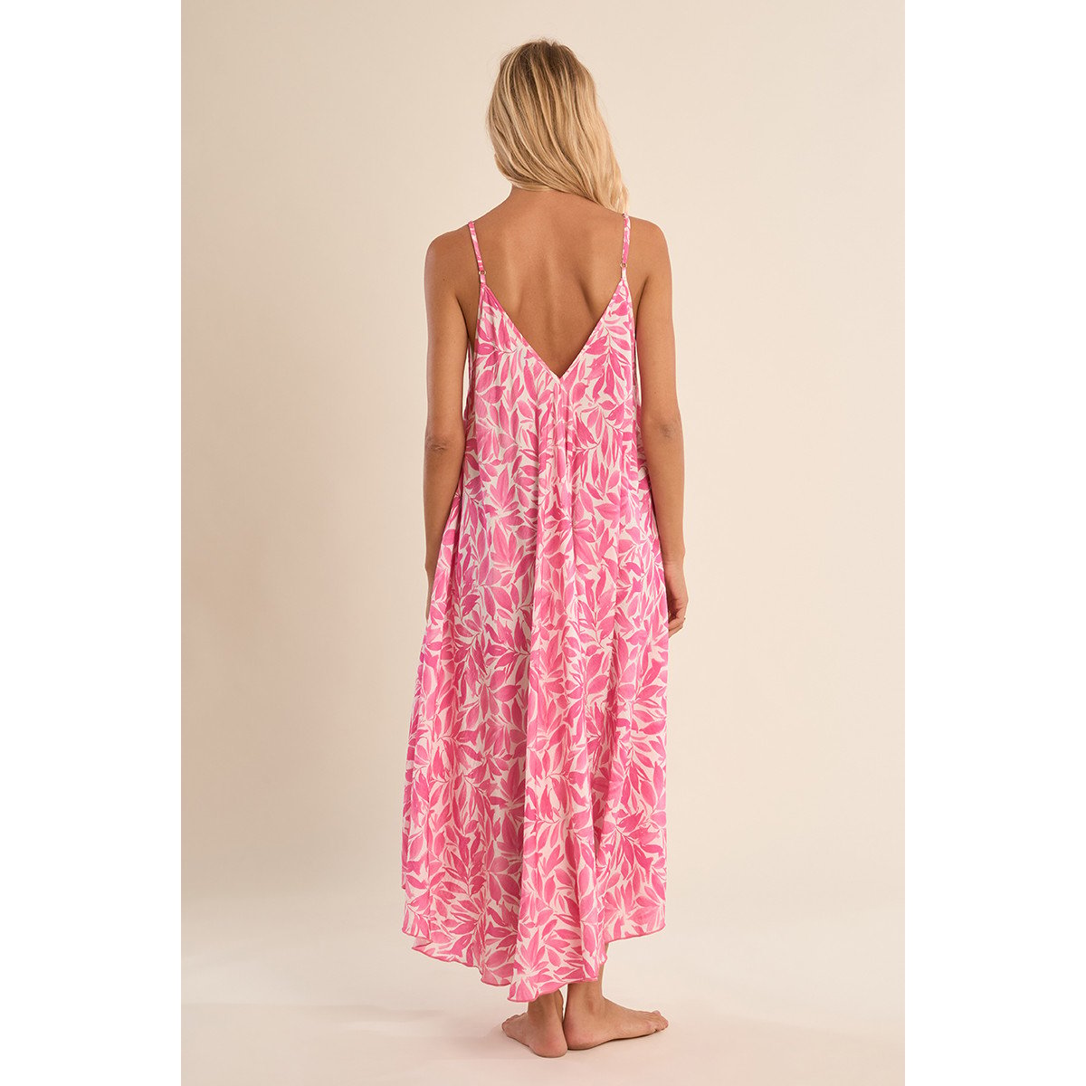 Longue robe fluide, imprimée pink magenta, MOLLY BRACKEN