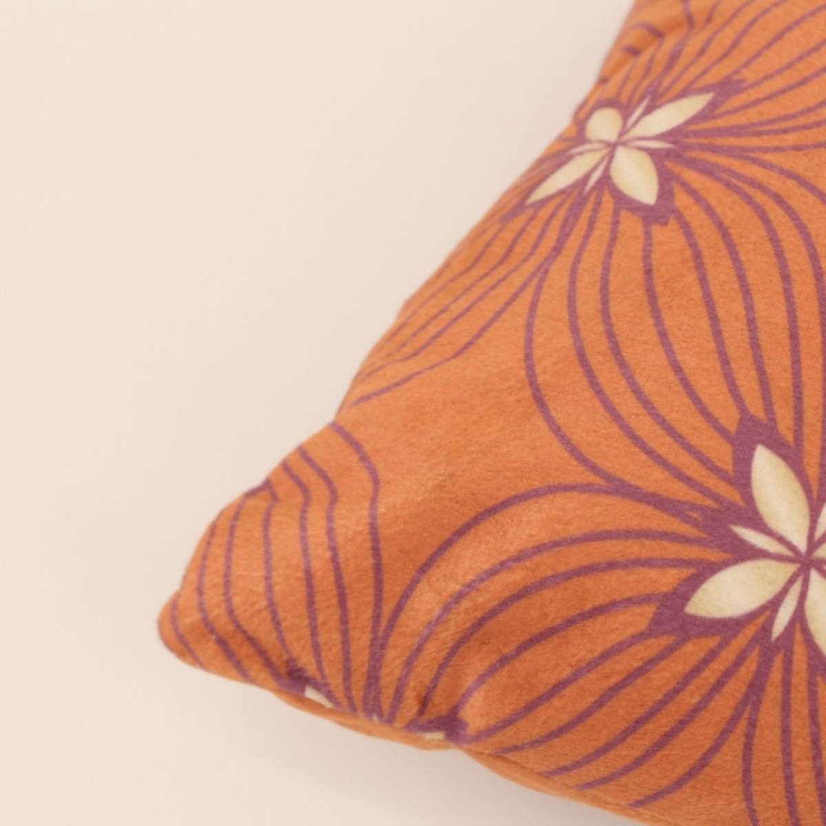 Coussin en velours à motifs 30x50cm orange, ORNAMI