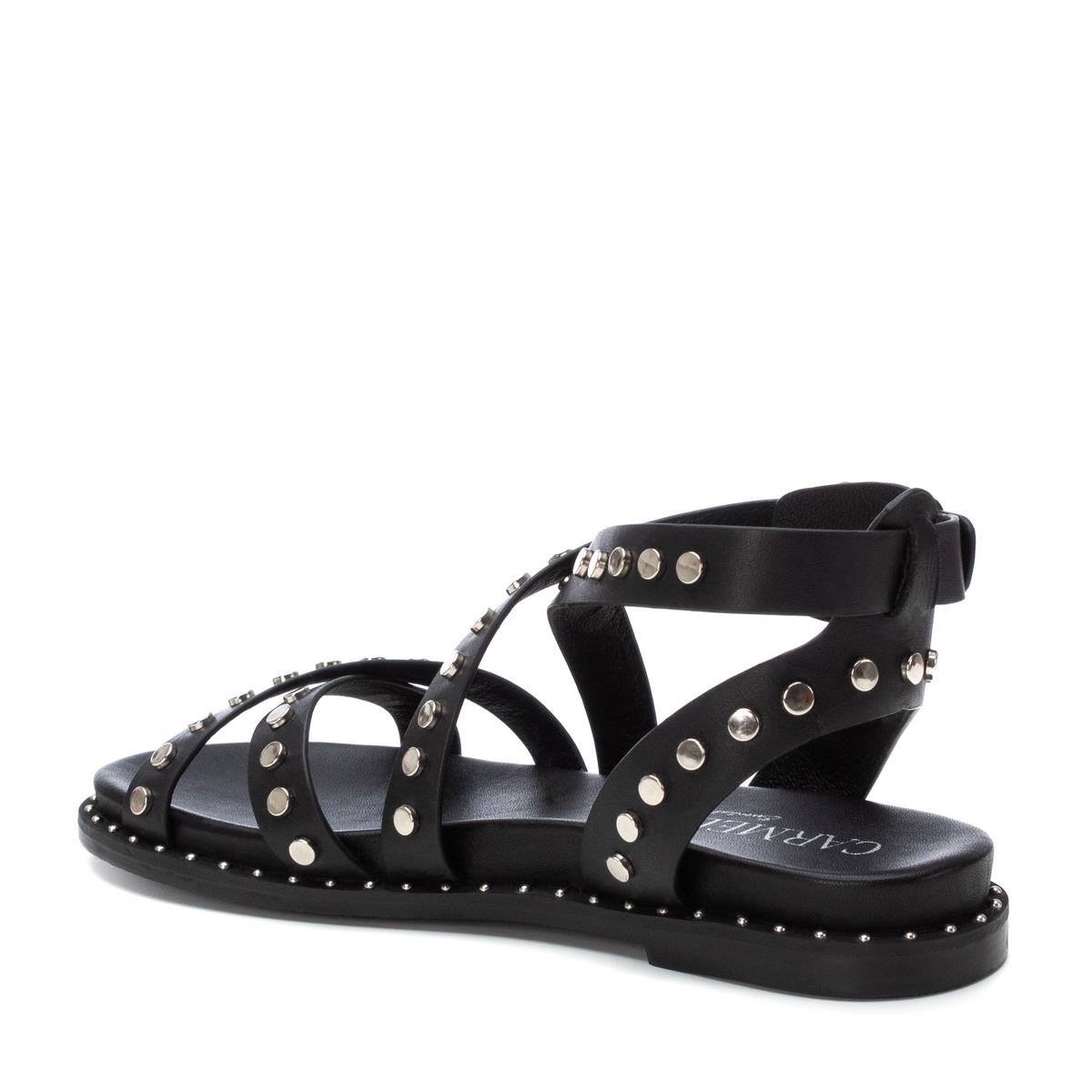 Sandale Plaine Boucle noir, CARMELA