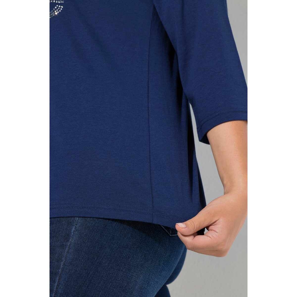 T-shirt message SMILE bleu encre, ULLA POPKEN
