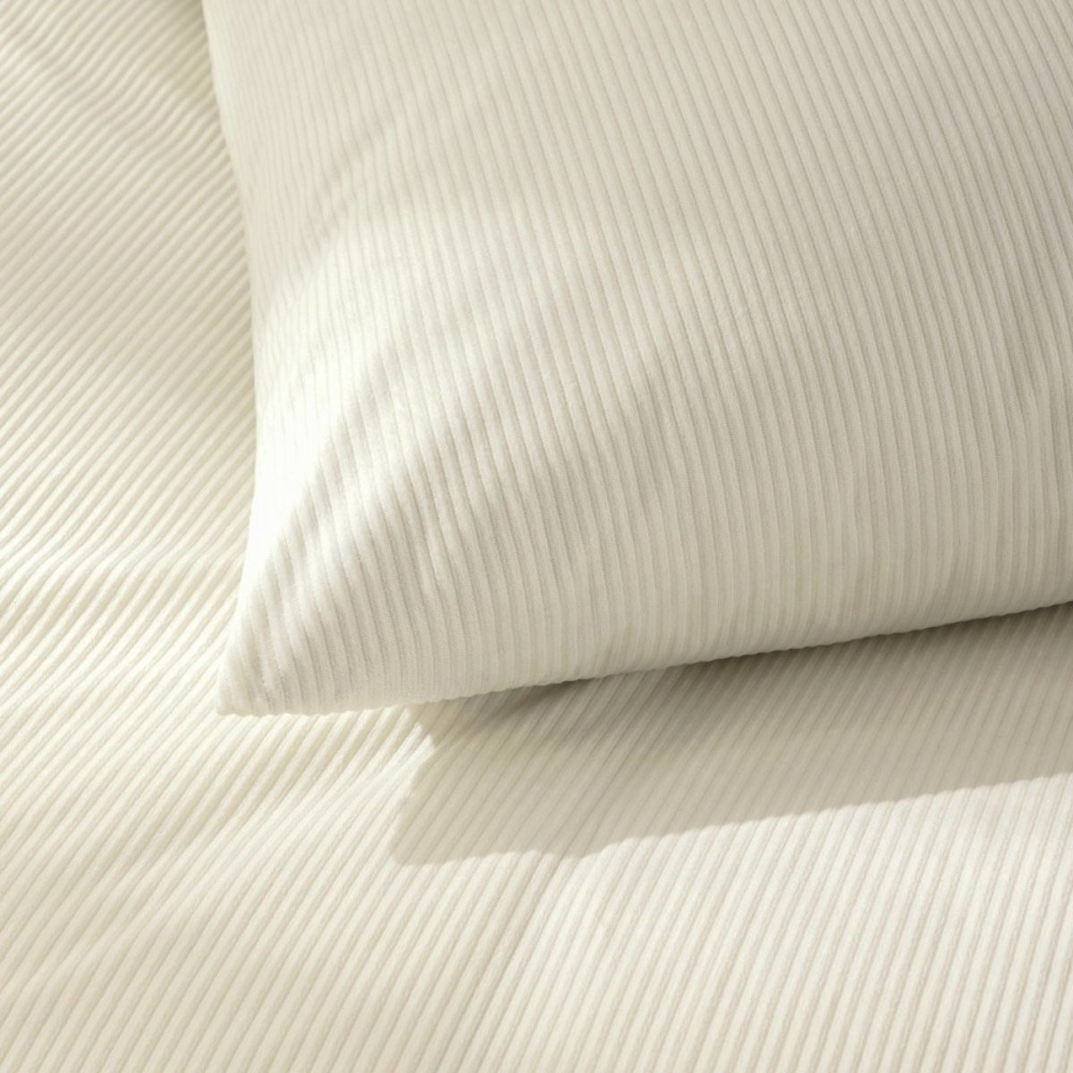 Housse De Couette 240x220 + 2 Taies Velours Côtelé Beige Ivoire beige, DECORATIE