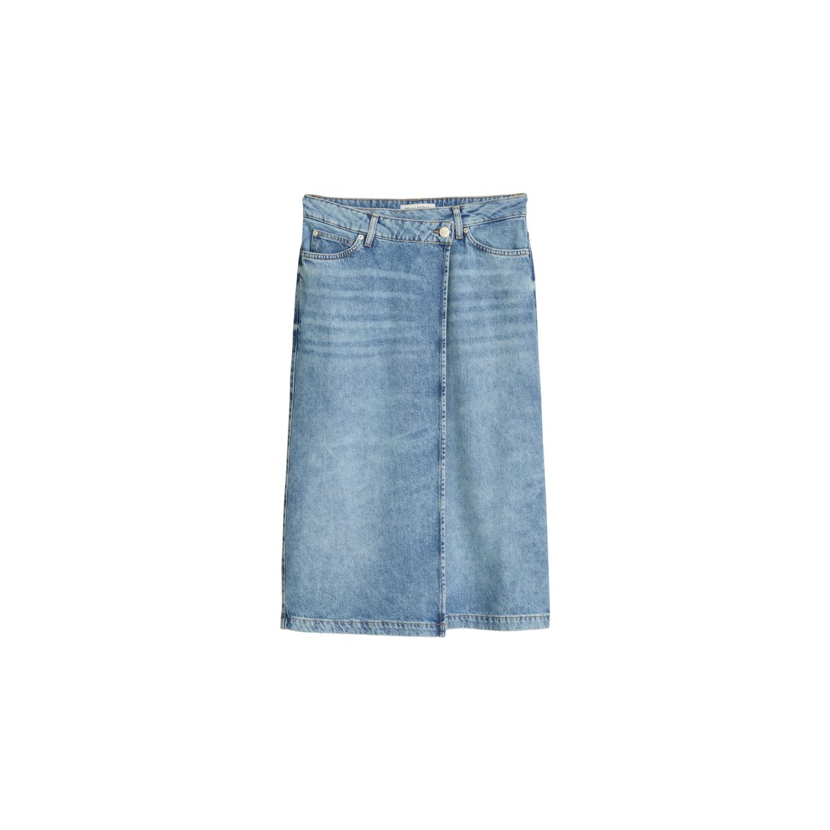 Jupe en jean X-Front A-Shape en mélange de lyocell, de lin et de coton nleu clair, MARC O'POLO