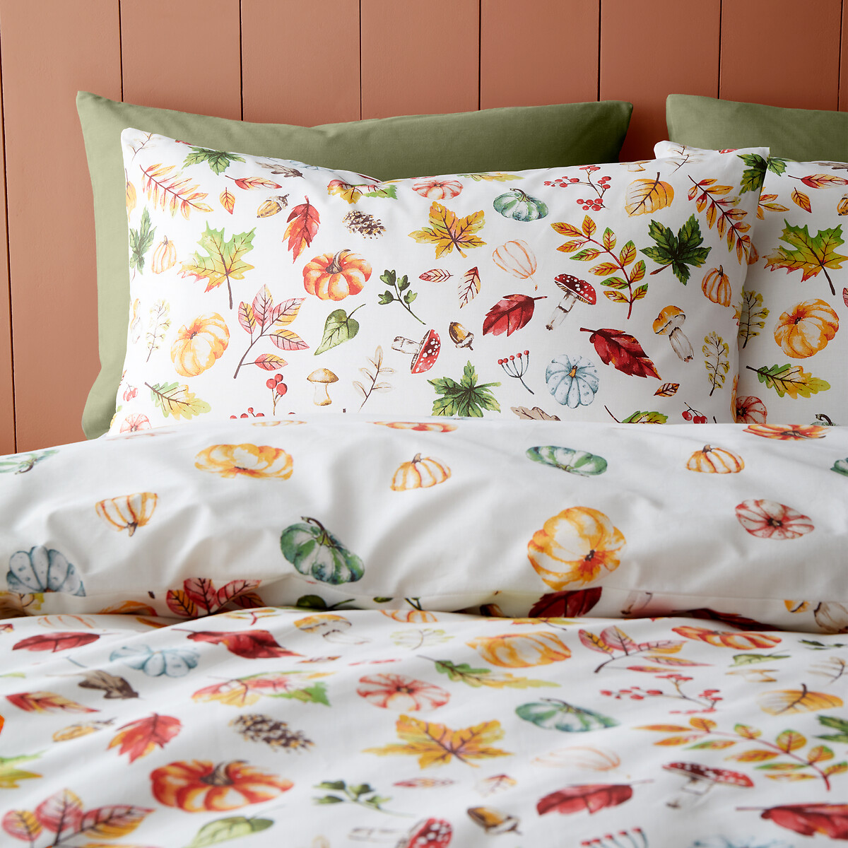 Autumn Pumpkins Duvet Cover and Pillowcase Set orange, CATHERINE LANSFIELD