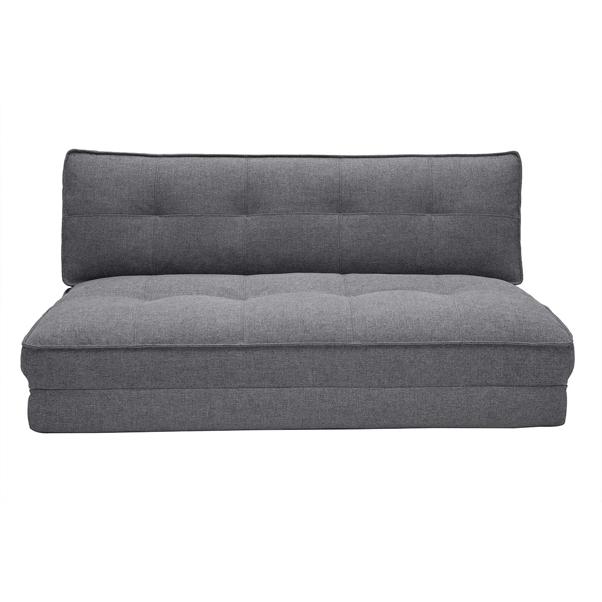 Chauffeuse 2 places convertible en tissu vert de gris SALLY gris foncé, MILIBOO