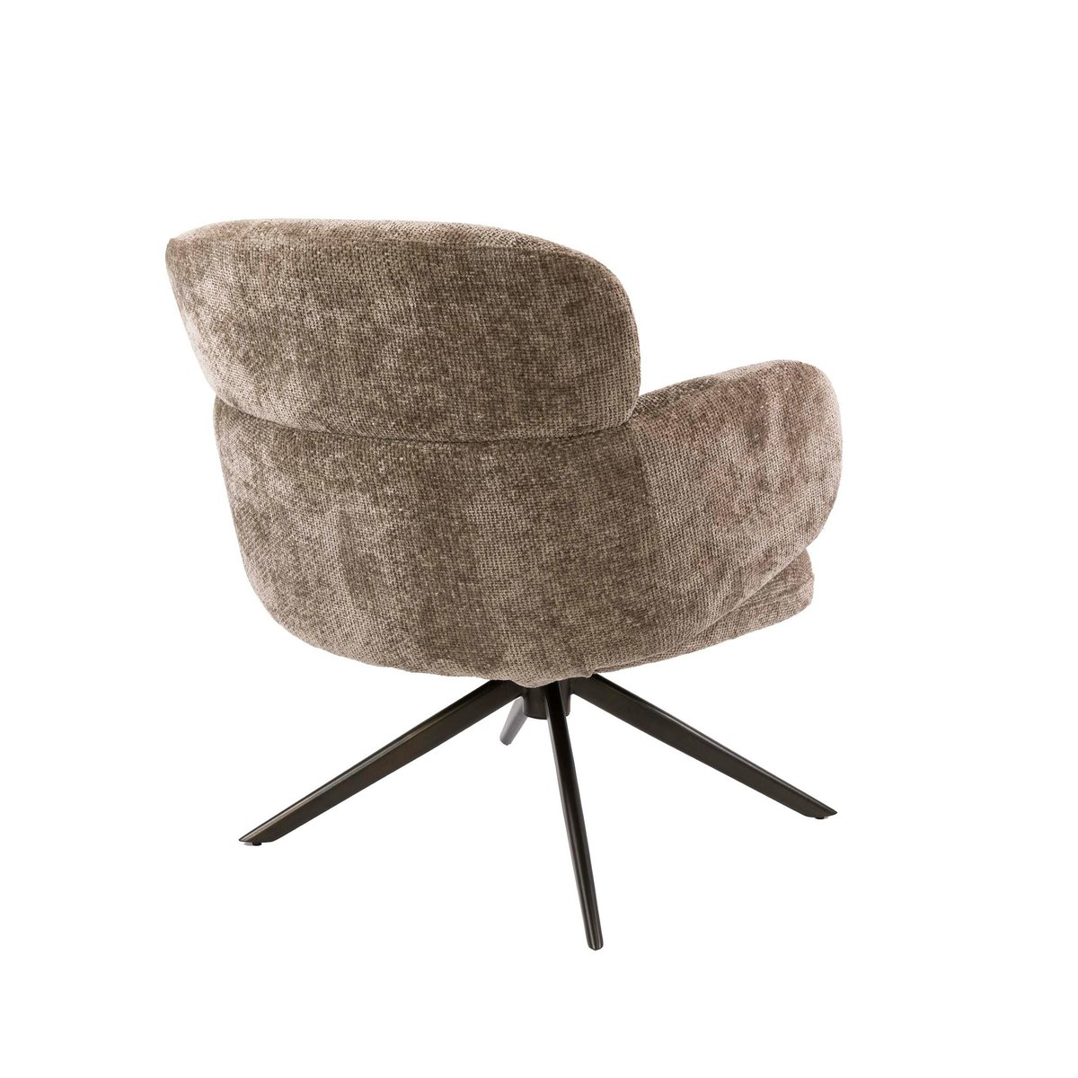 Fauteuil pivotant en tissu, retour automatique CREEK brun, PIER IMPORT