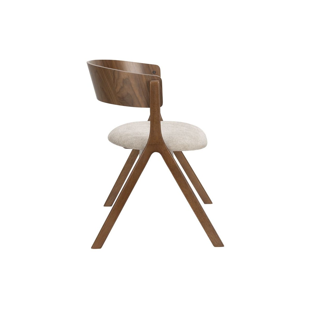 Chaise design en tissu (lot de 2), BRESSO beige, DUTCHBONE
