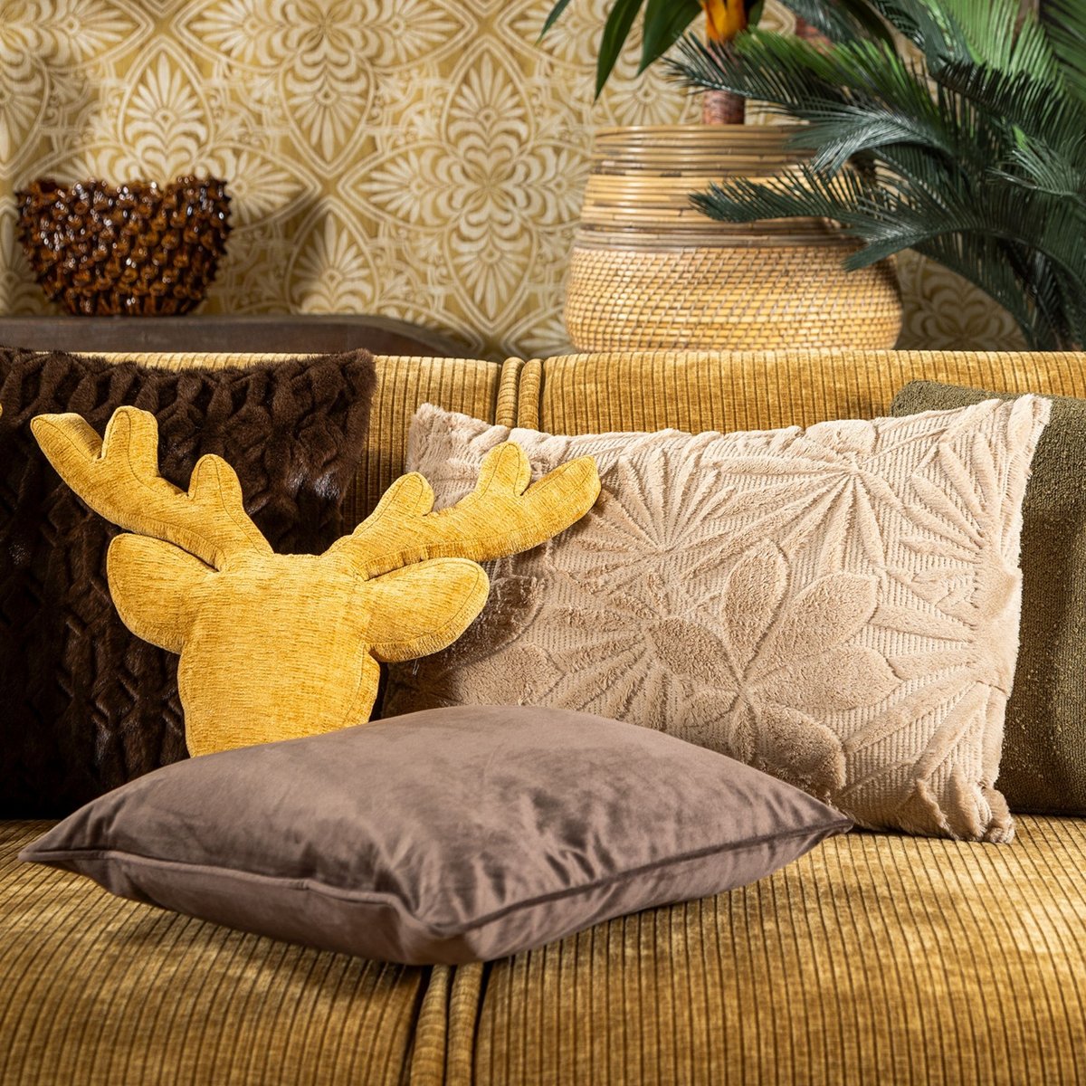 Housse de coussin Jurre beige, DUTCH DECOR