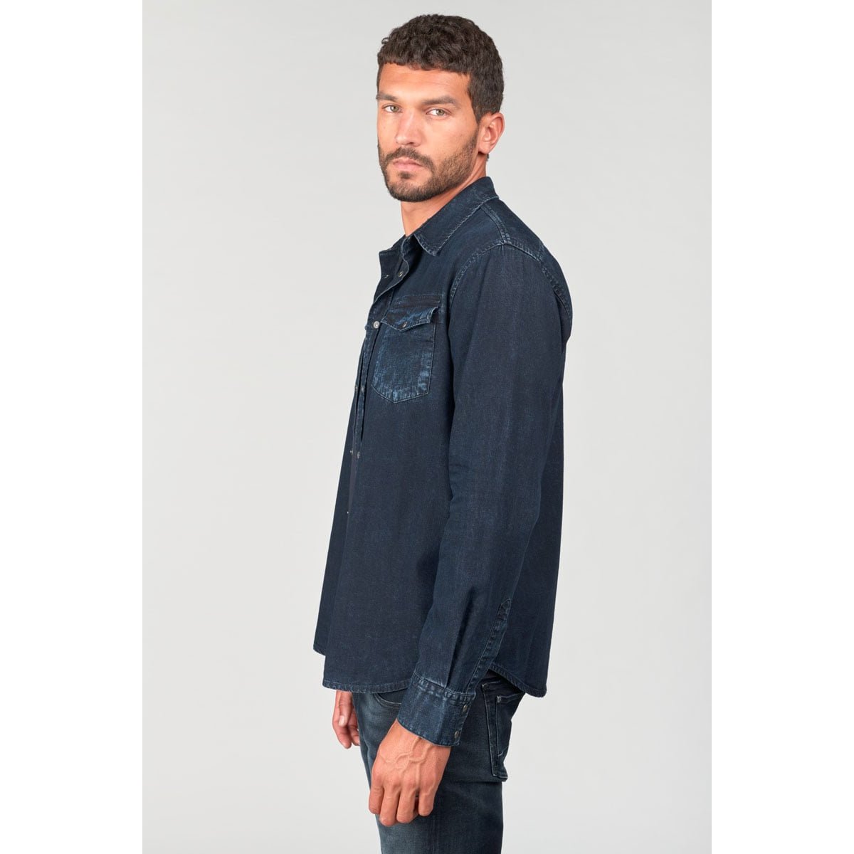 Chemise en jeans PEDRO blue / black, LE TEMPS DES CERISES