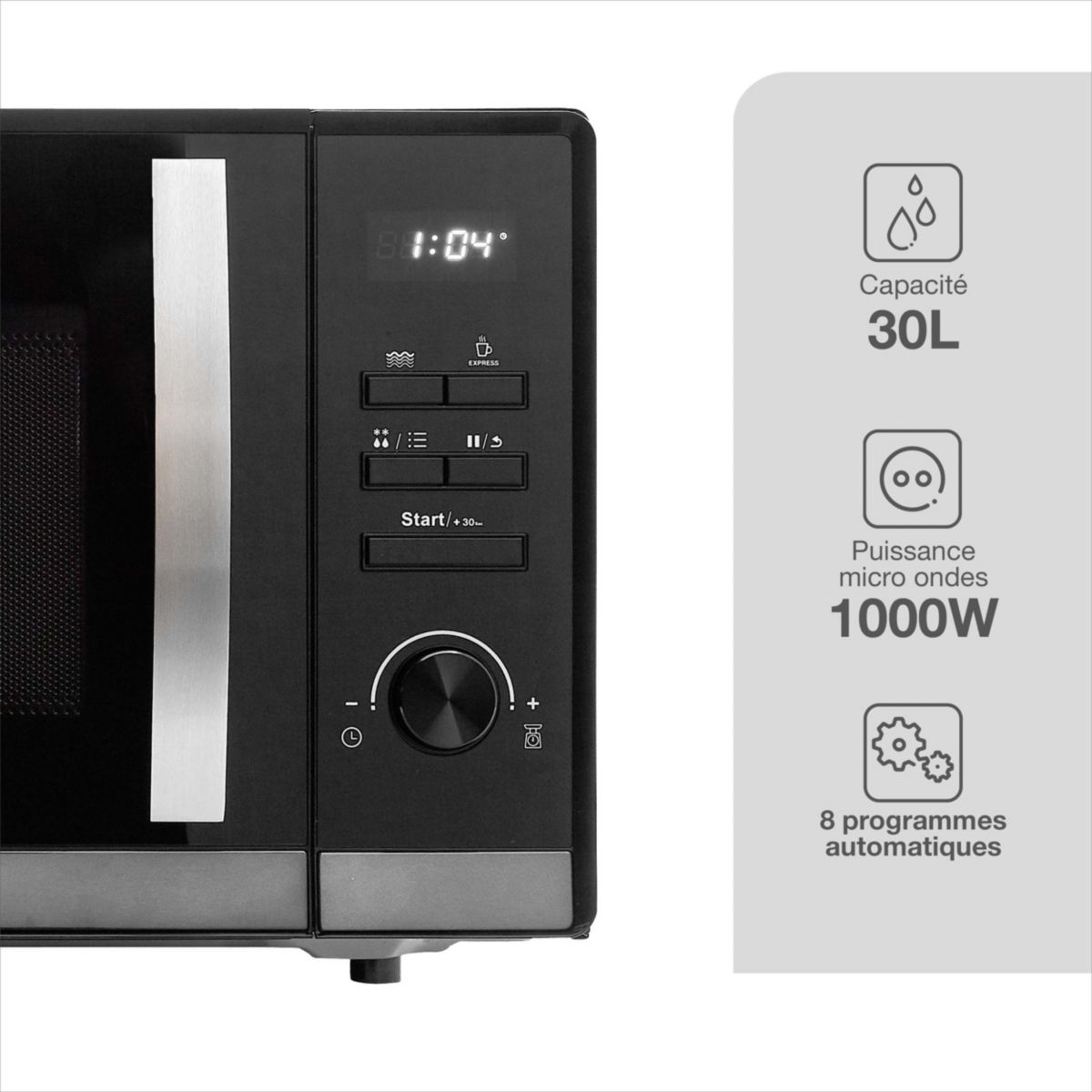 Micro ondes EM302N couleur unique, ESSENTIEL B