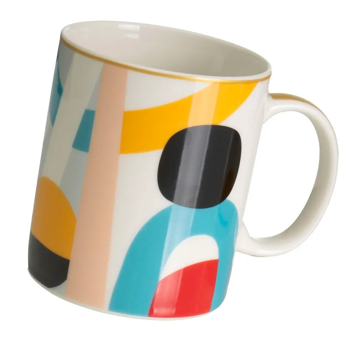 Set de 3 mugs en céramique design abstrait 340ml multicolore, WADIGA