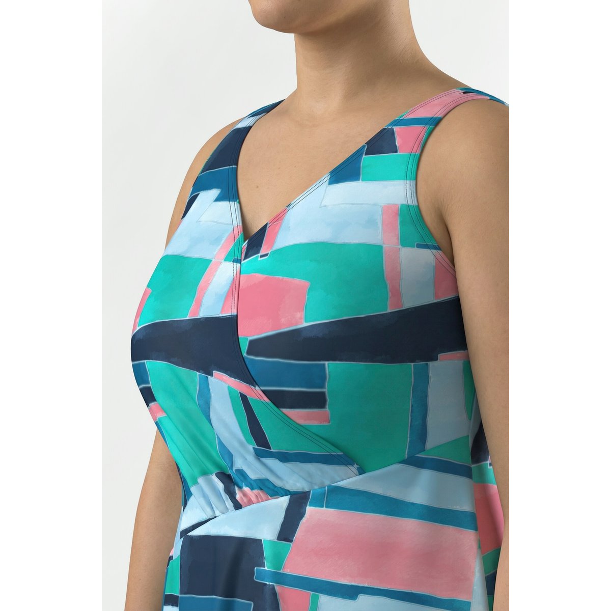 Robe de bain à bonnets souples bleu foncé, ULLA POPKEN