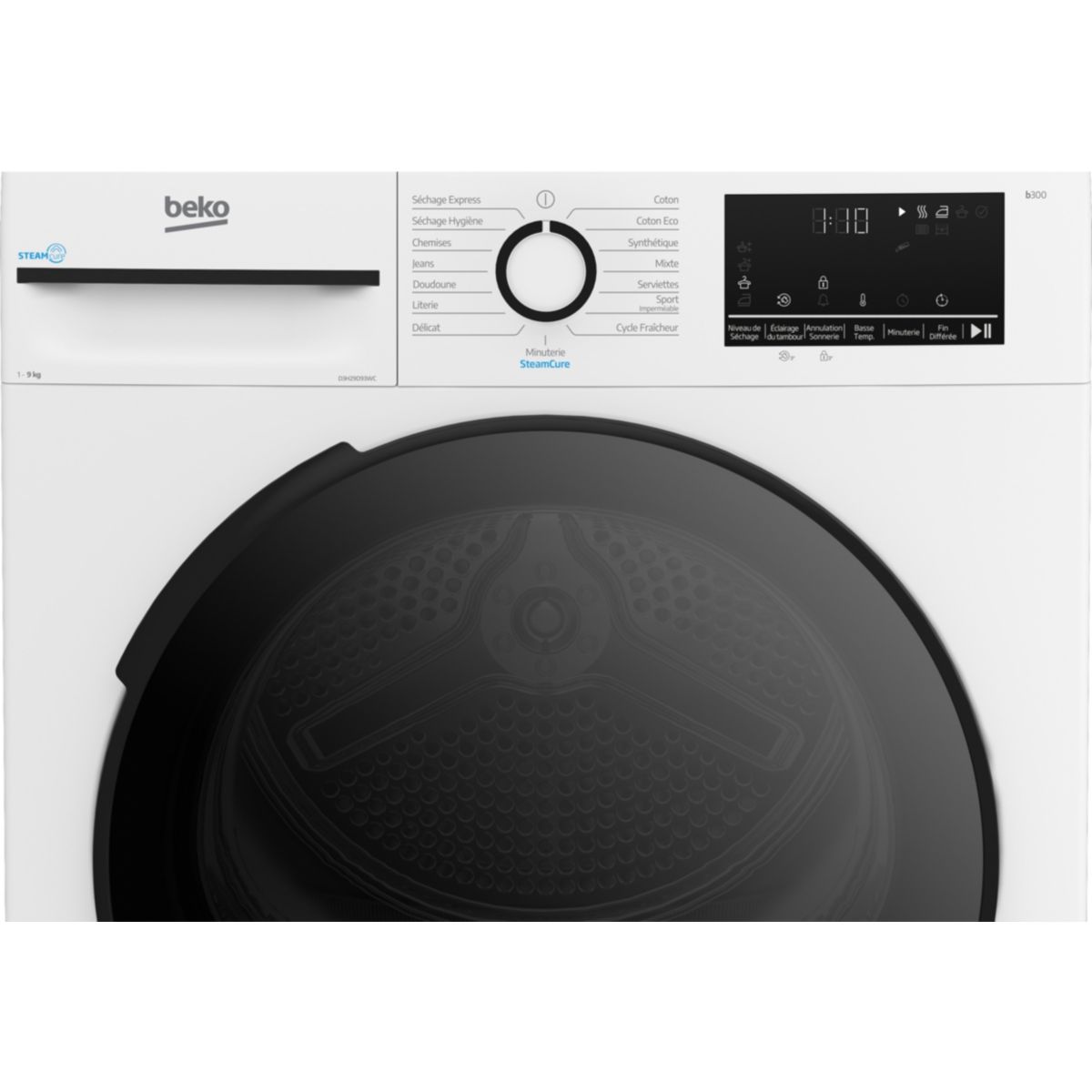 Sèche linge pompe à chaleur D3H29D93WC couleur unique, BEKO