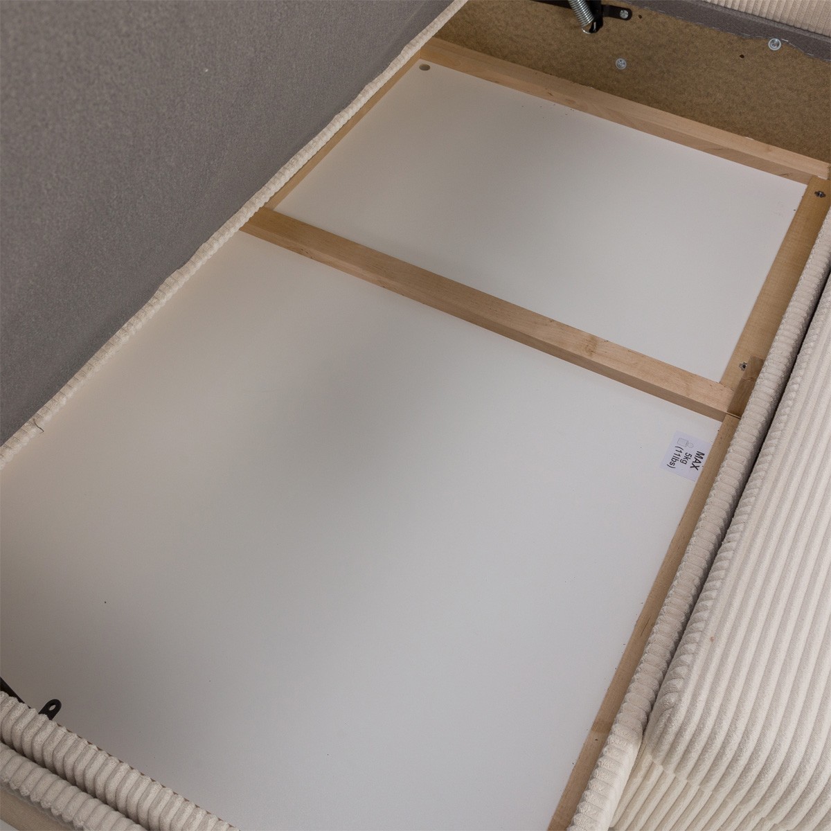Canapé d'angle convertible réversible 4/5 places en velours côtelé - MALTE beige, HOMIFAB