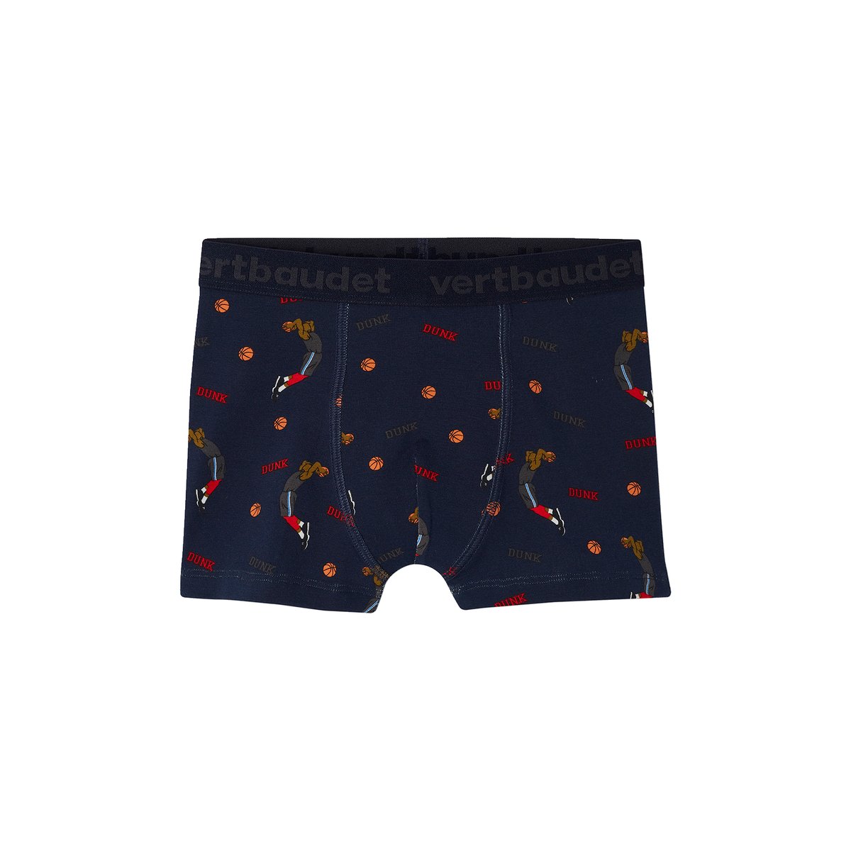 Lot de 5 boxers stretch basket en coton bio gris chiné, VERTBAUDET