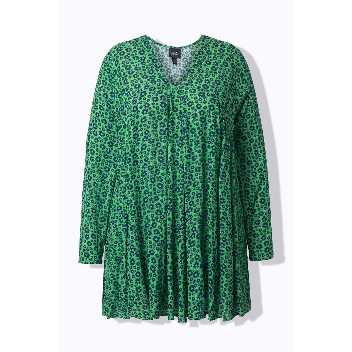 Blouse à fleurs, coupe évasée vert pomme, ULLA POPKEN