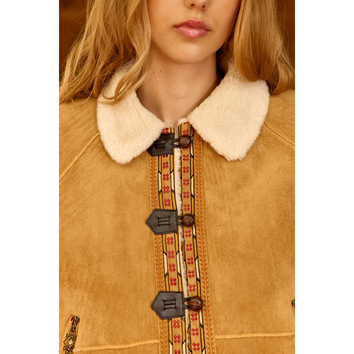MANTEAU imprimé ethnique VACY 15-camel, LA PETITE ETOILE