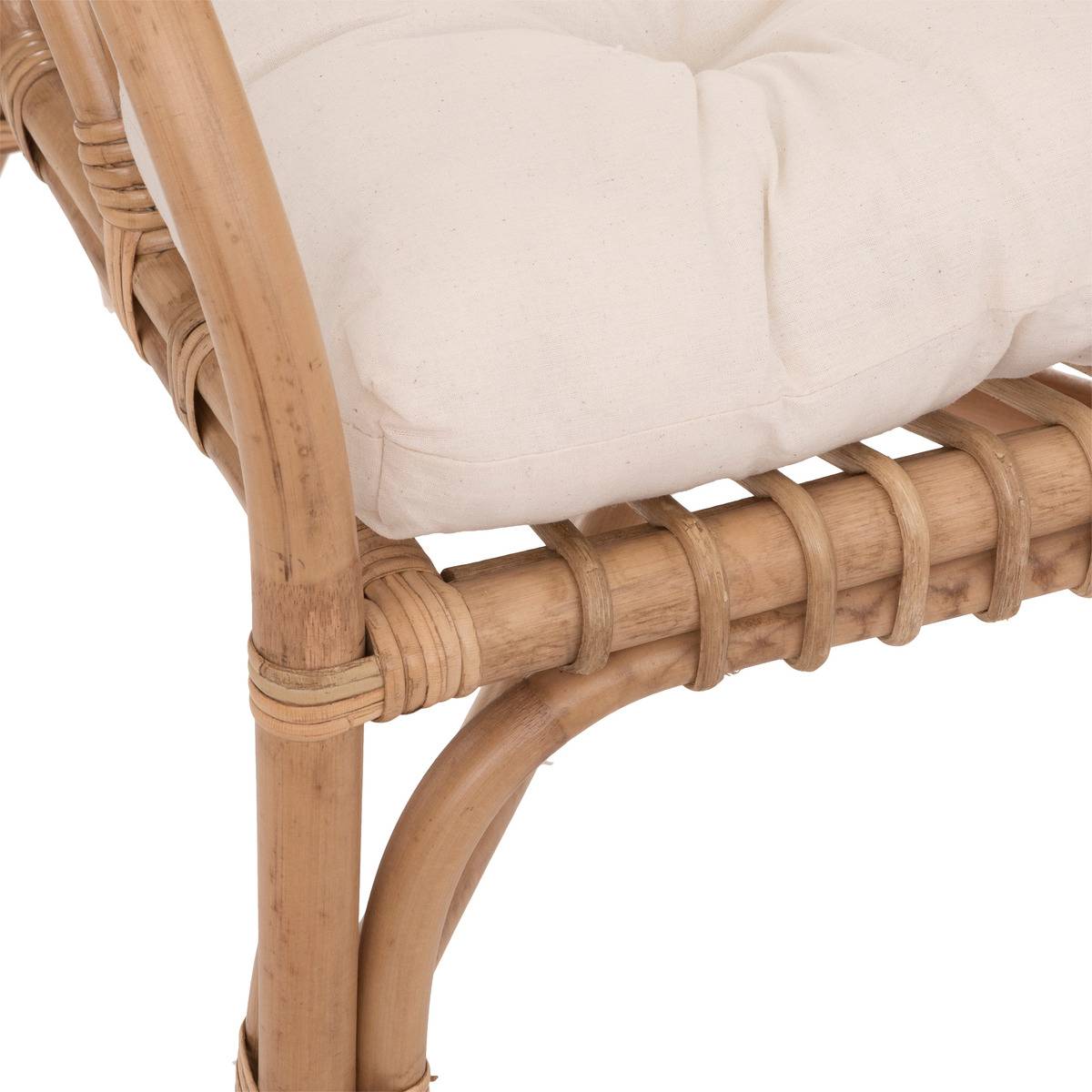 Fauteuil en rotin et coton NETA blanc, ATMOSPHERA