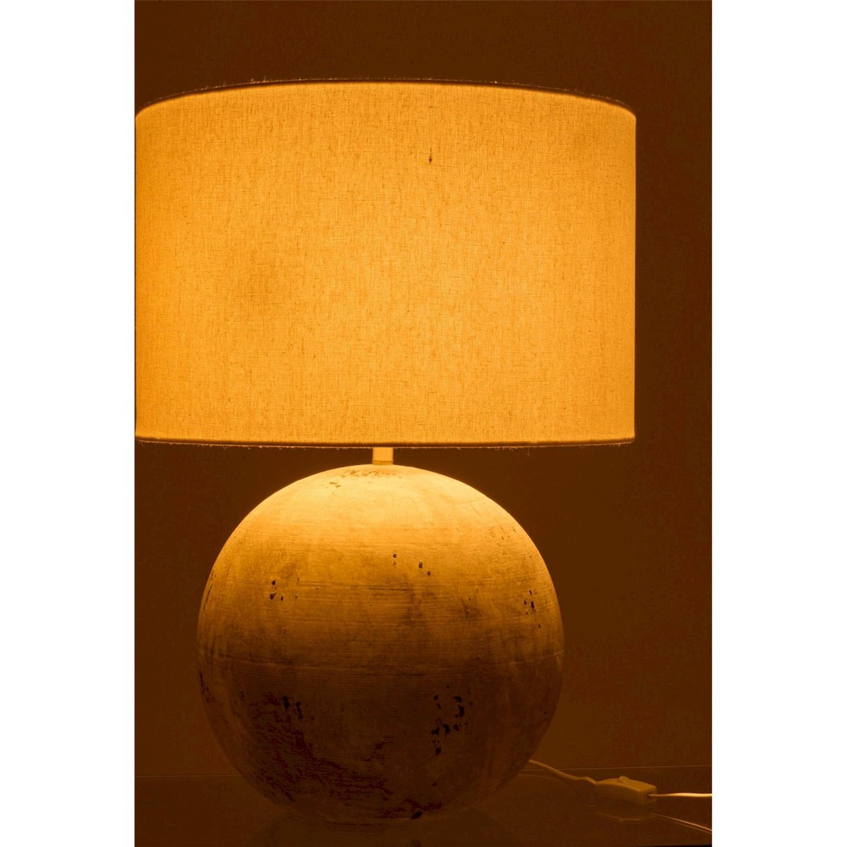 Lampe de table boule en céramique gris et blanc, RECOLLECTION