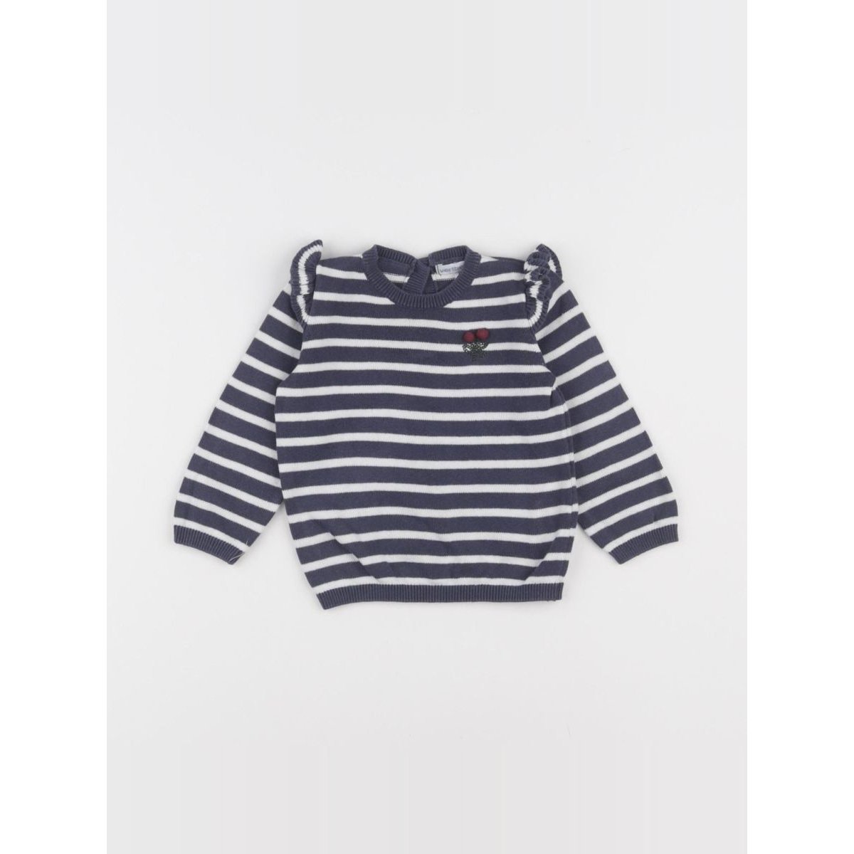 Pull - Très bon état blanc, bleu, VERTBAUDET