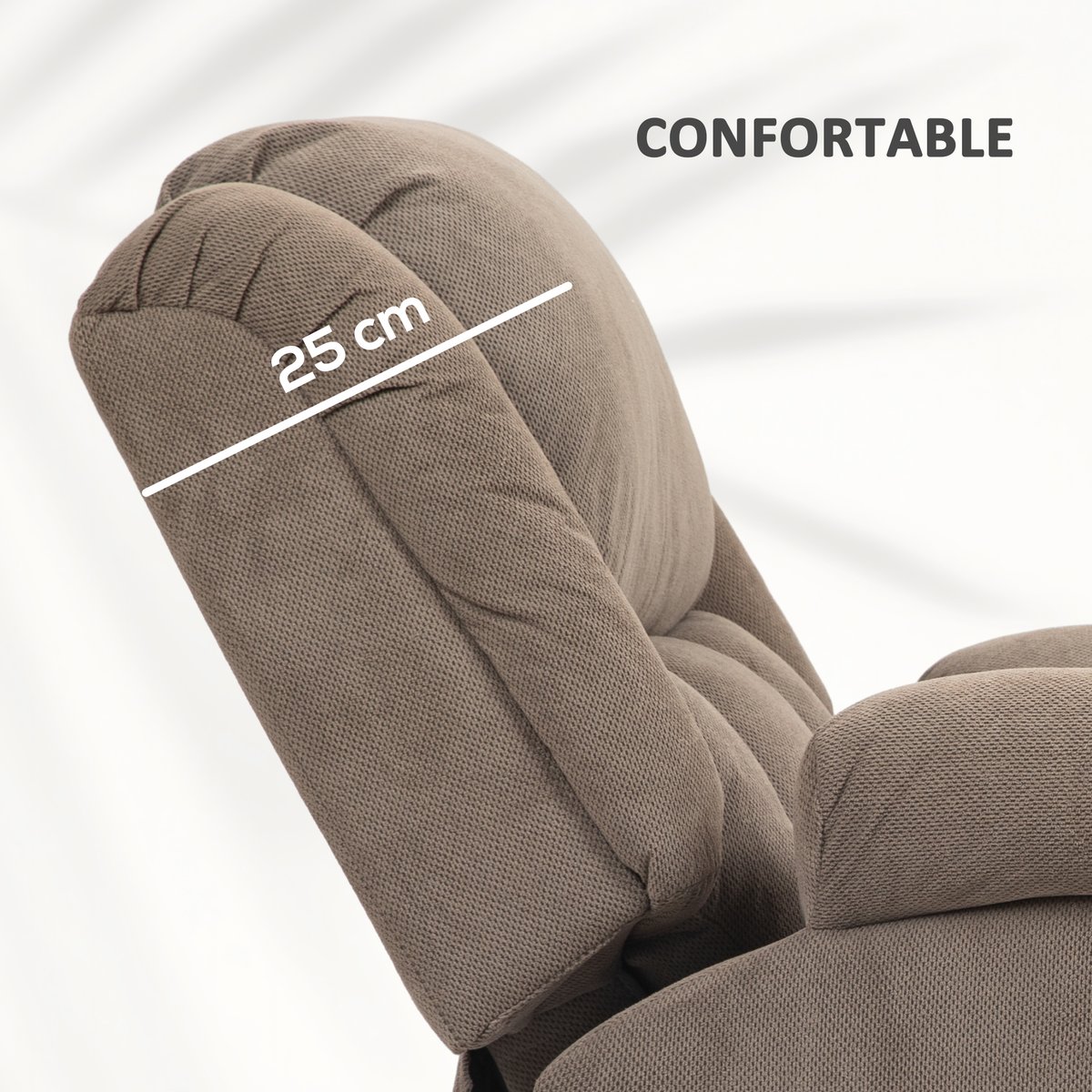Fauteuil releveur multifonctionnel Velours marron clair, HOMCOM