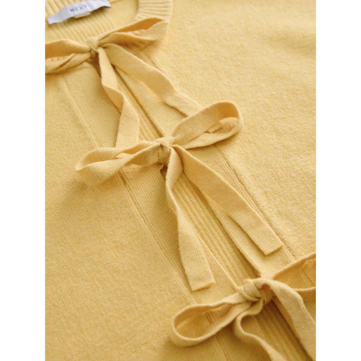 Cardigan en maille douce noué sur le devant jaune, NEXT