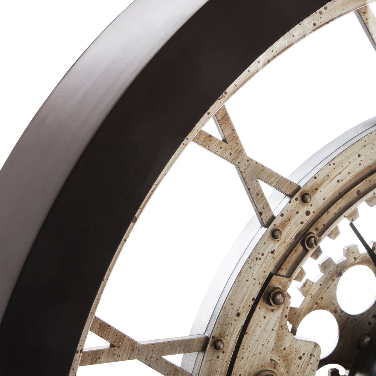 Horloge mécanique rouages apparents IVY noir, ATMOSPHERA