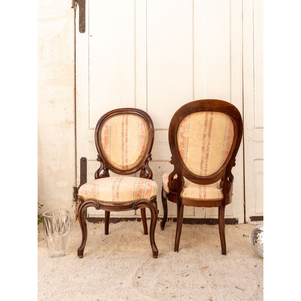 Paire de chaises Napoléon III en bois Claude N°1454 - Bon état bois foncé, DEBONGOUT