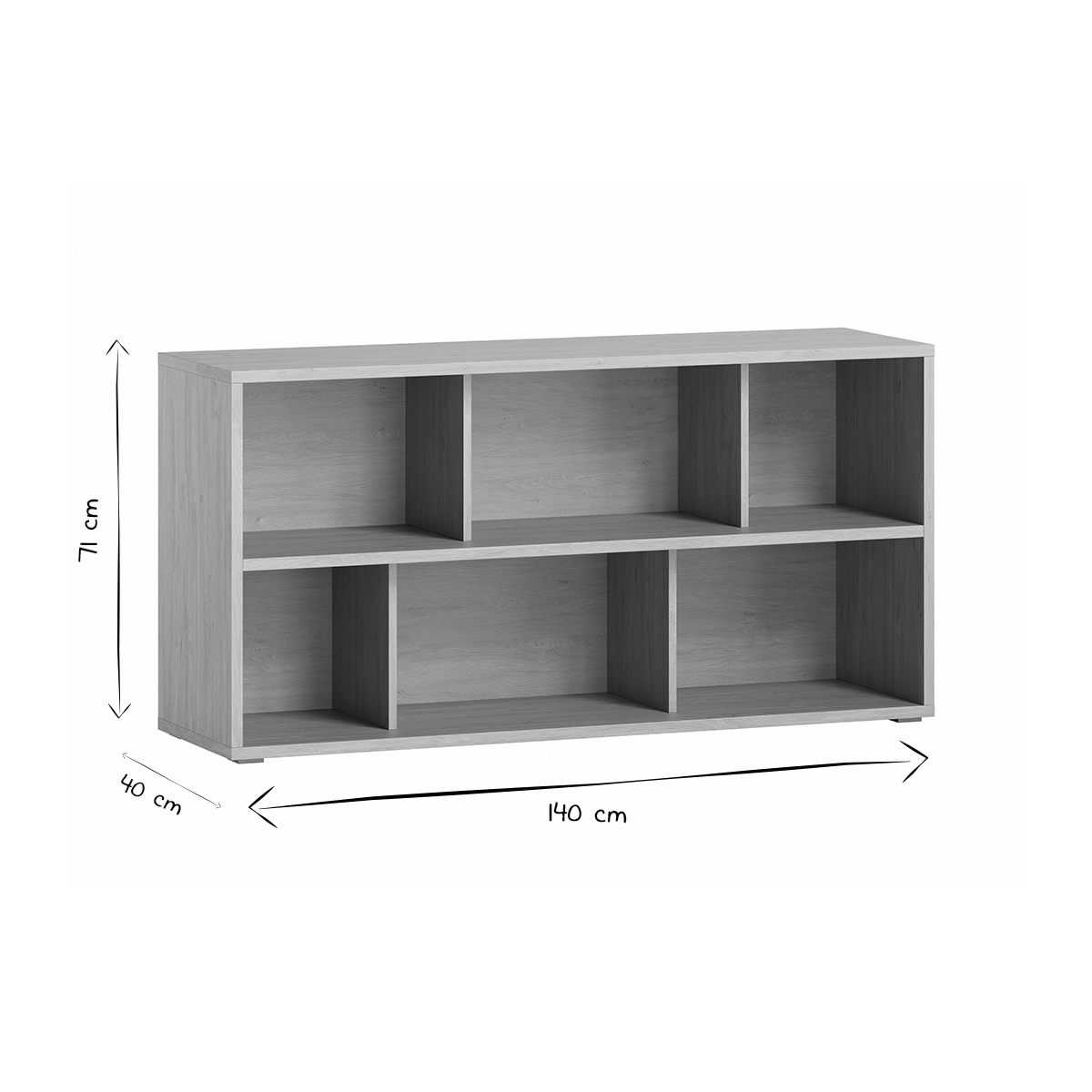 Bibliothèque basse finition bois L140 cm EPURE chêne clair, MILIBOO