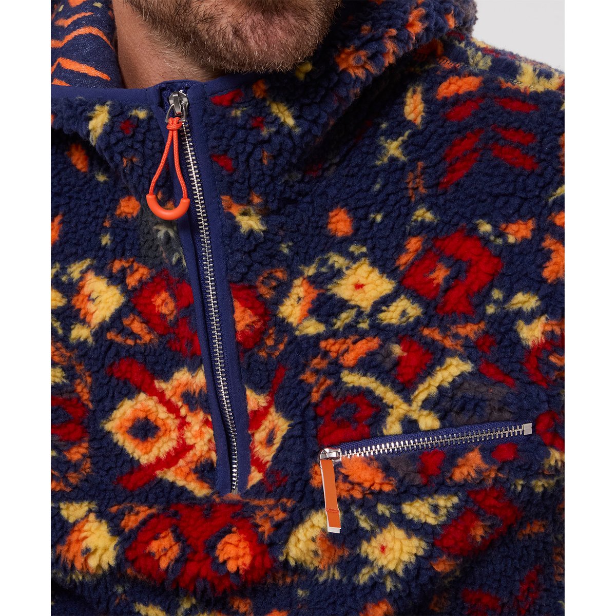 Sweat à Capuche en Sherpa Parfaitement Imprimé bleu, JOE BROWNS